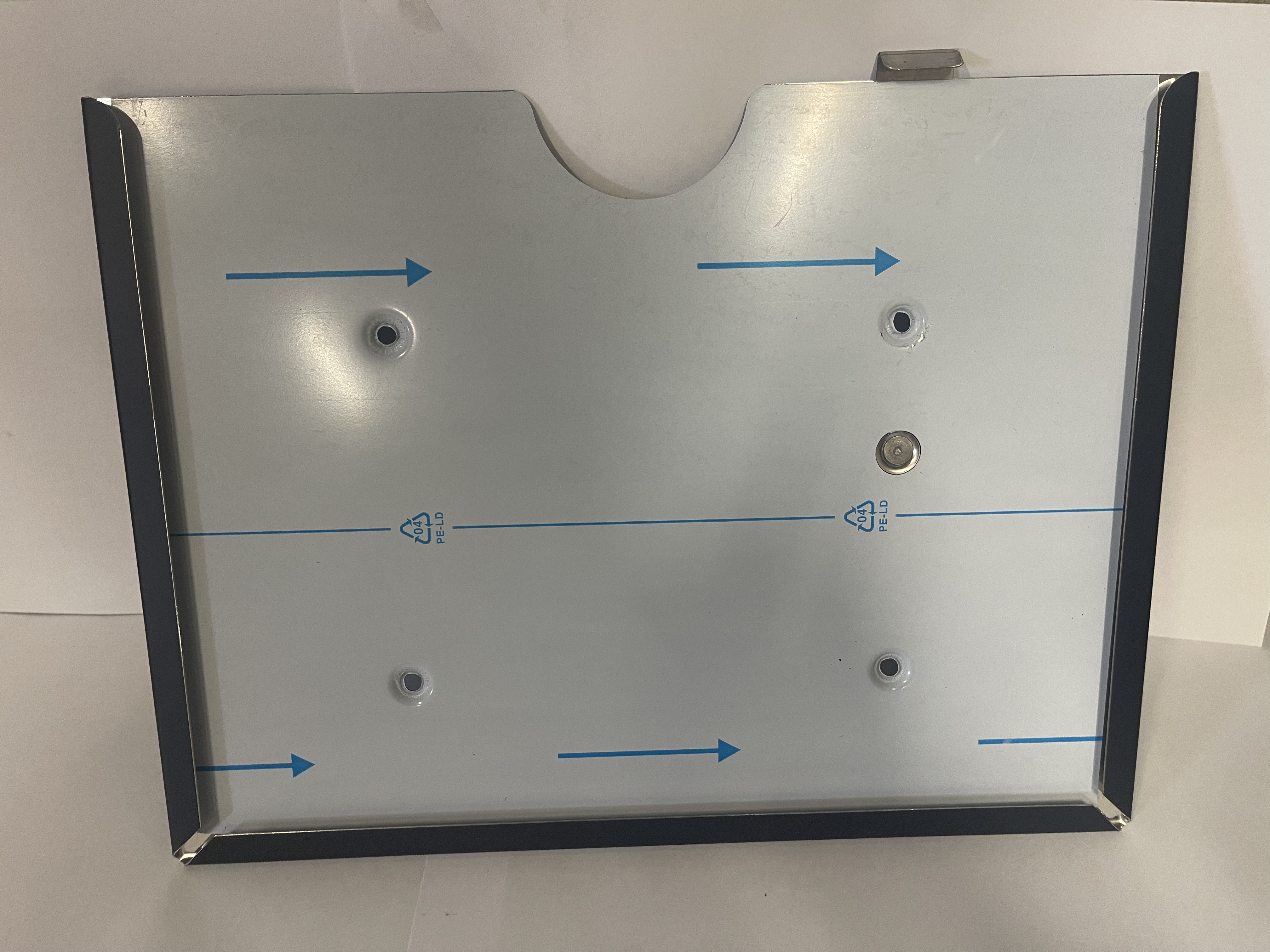 SUPPORT PLAQUE DECHET INOX ANTI RENVERSEMENT 300 X 400