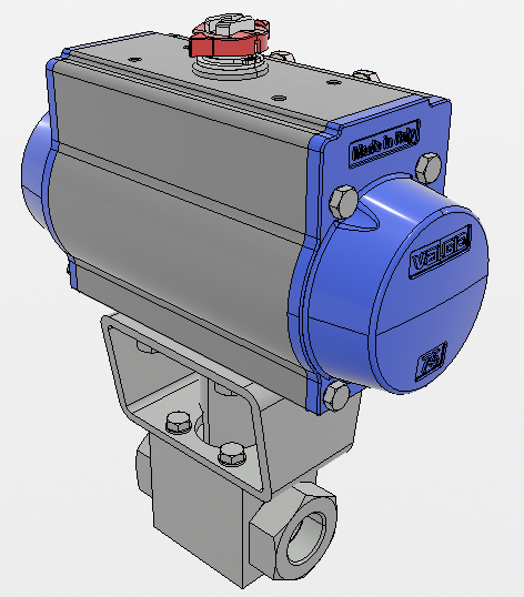 VANNE 2 VOIES A BOISSEAU - G3/4P FF INOX PMA420B - ACTIONNEUR RE76