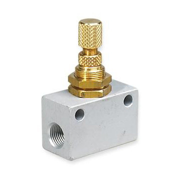Régleur de débit aluminium en ligne : BSPP femelle