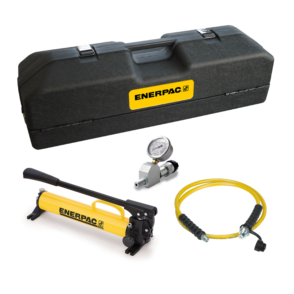 Coffret Enerpac Powerbox avec pompe à main P77. flexible et manomètre