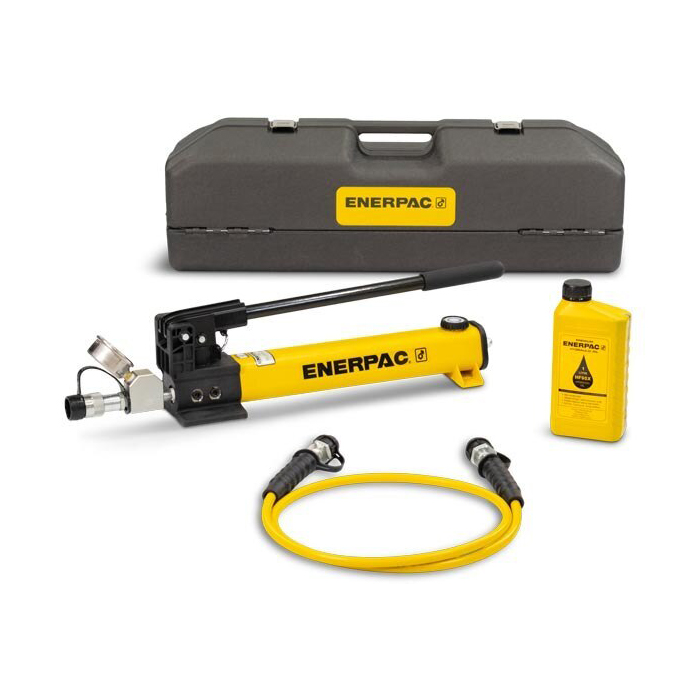 Coffret Enerpac Powerbox avec pompe à main P392. flexible. huile et manomètre