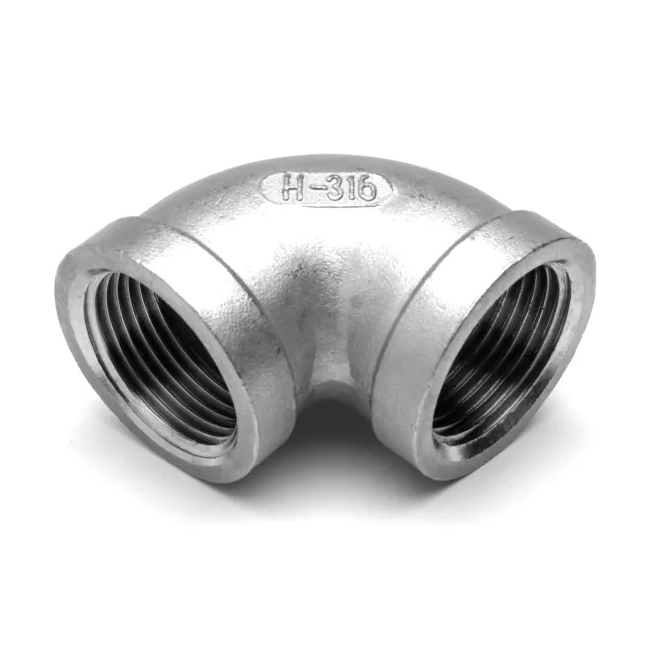 Coude à 90° femelle-femelle en inox 316L