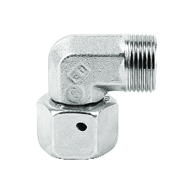 Coude femelle orientable DIN pour tube de mm ( bar)