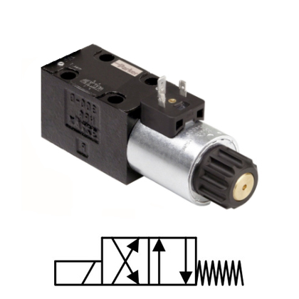 Distributeur Parker NG10 4/2 croisé/parallèle. 24V DC