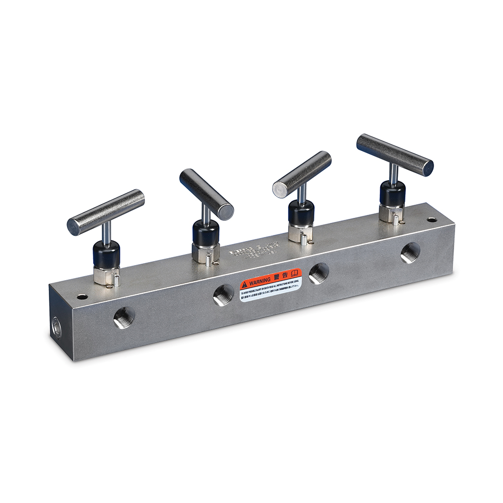 Manifold de contrôle à 4 robinets et 7 orifices 3/8'' NPTF