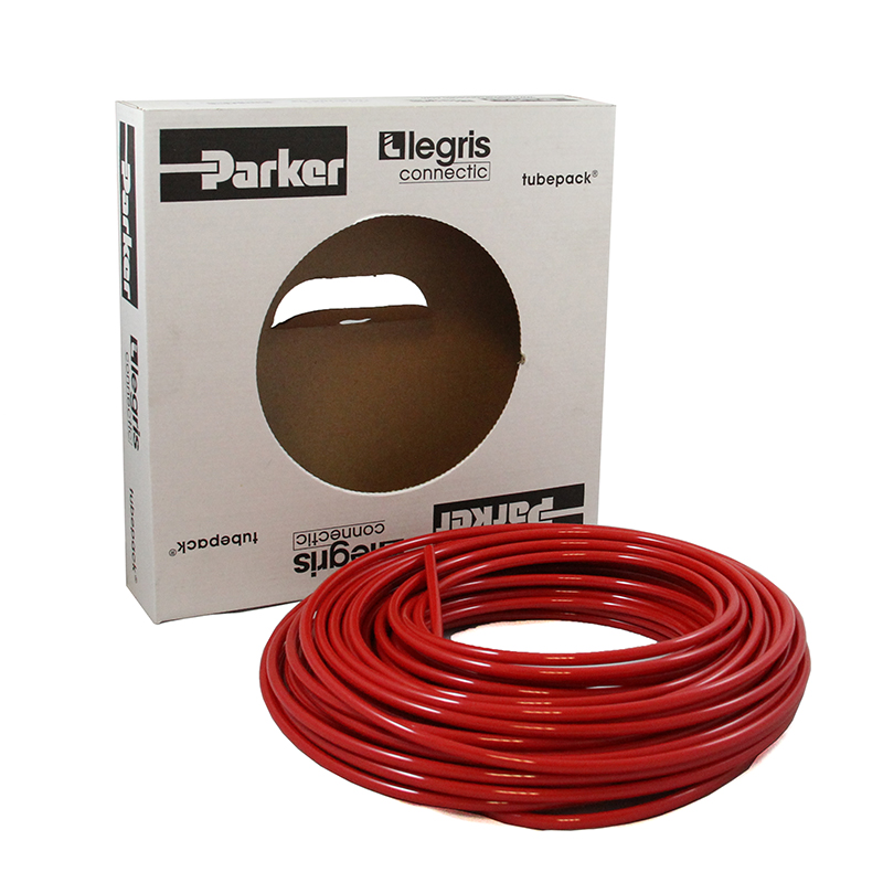 Tube souple polyuréthane rouge de 7 x 10 mm en boîte de 25 mètres